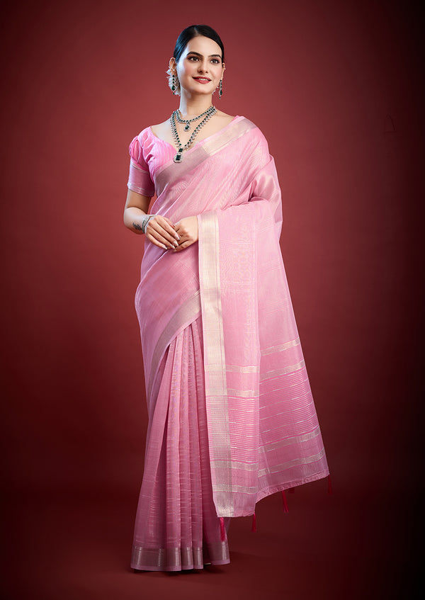 Woven Design Zari Organza Saree
