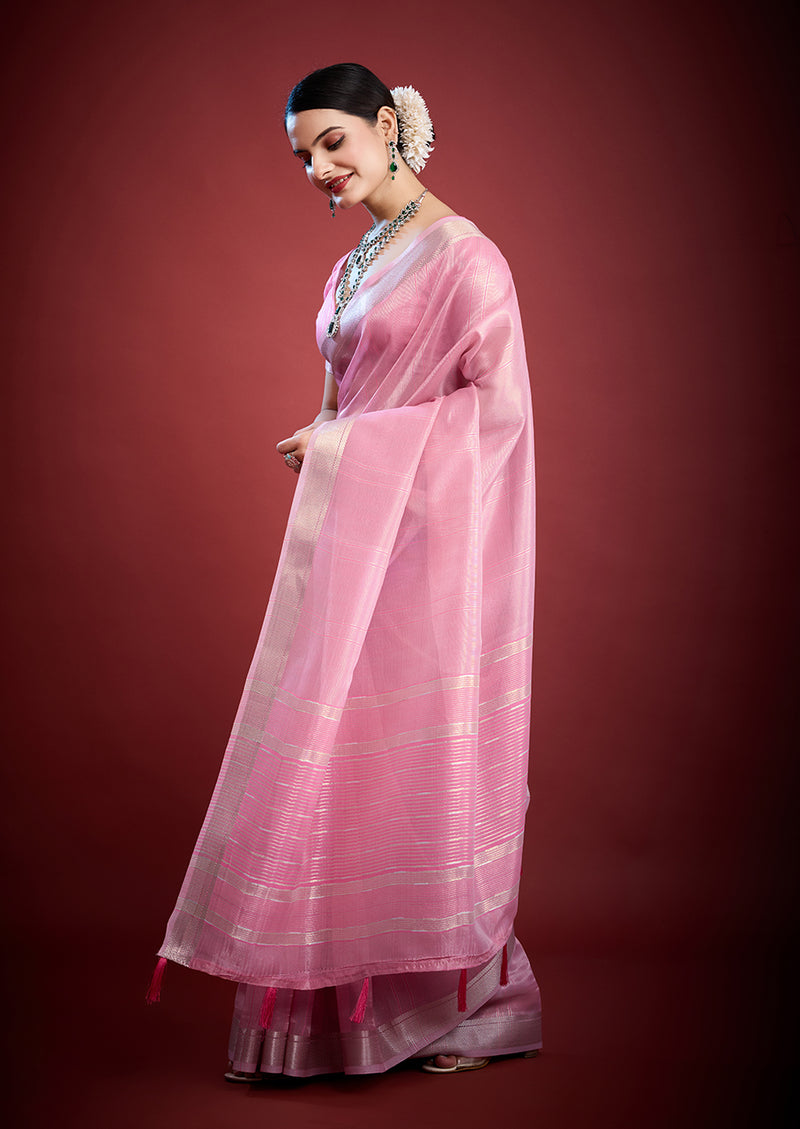 Woven Design Zari Organza Saree