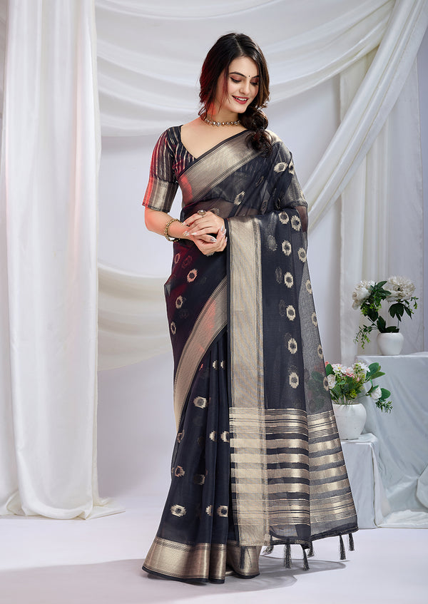 Woven Design Zari Silk Blend Saree