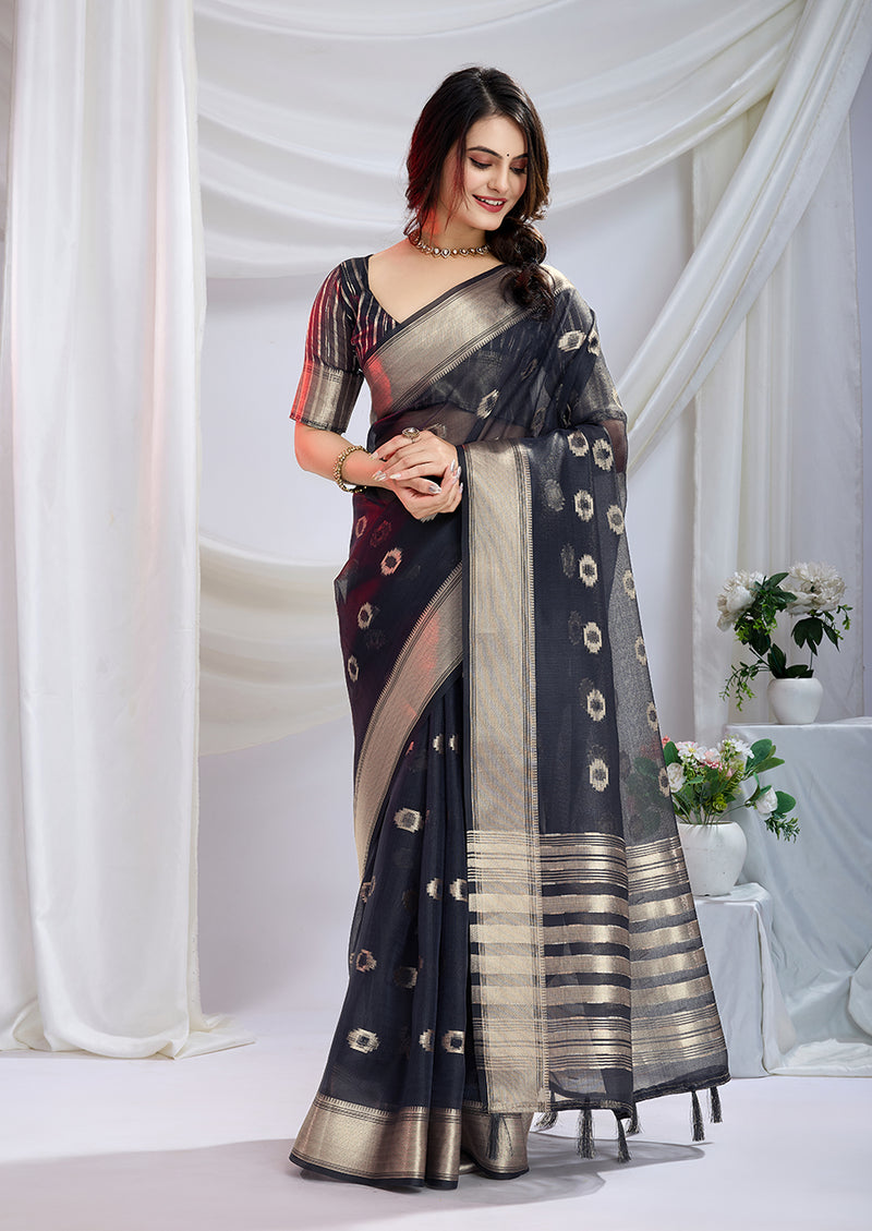 Woven Design Zari Silk Blend Saree