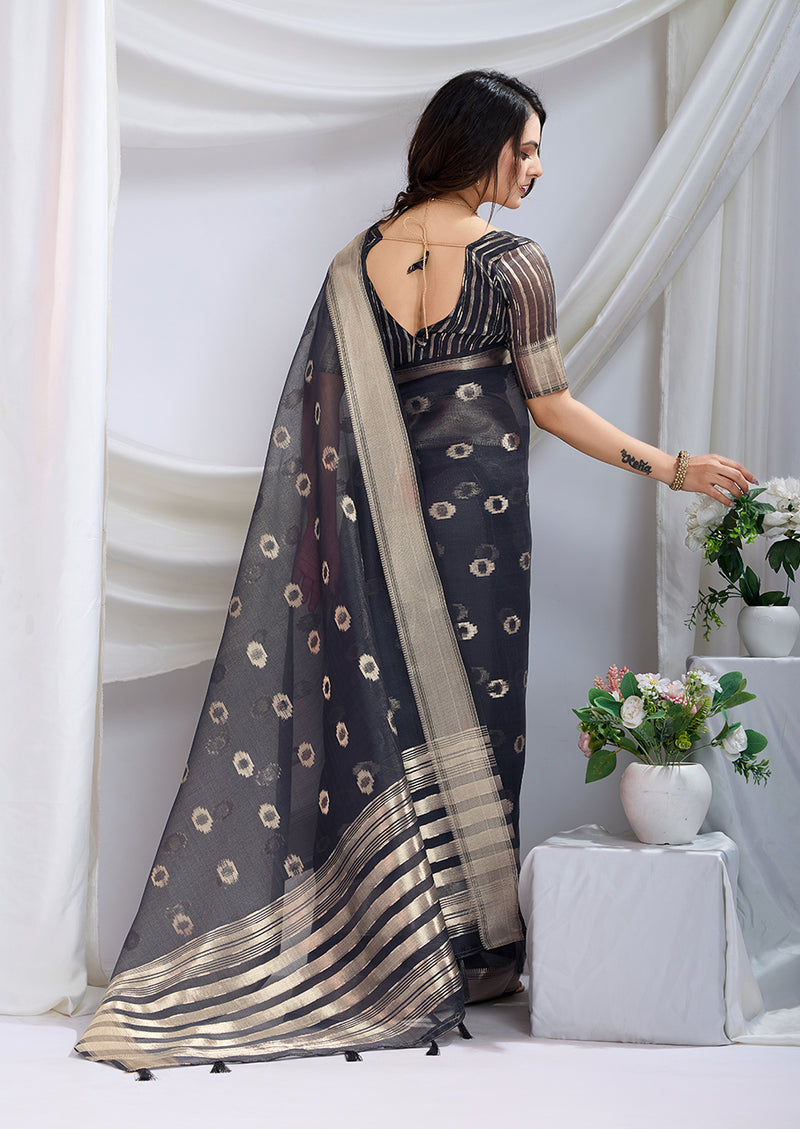 Woven Design Zari Silk Blend Saree