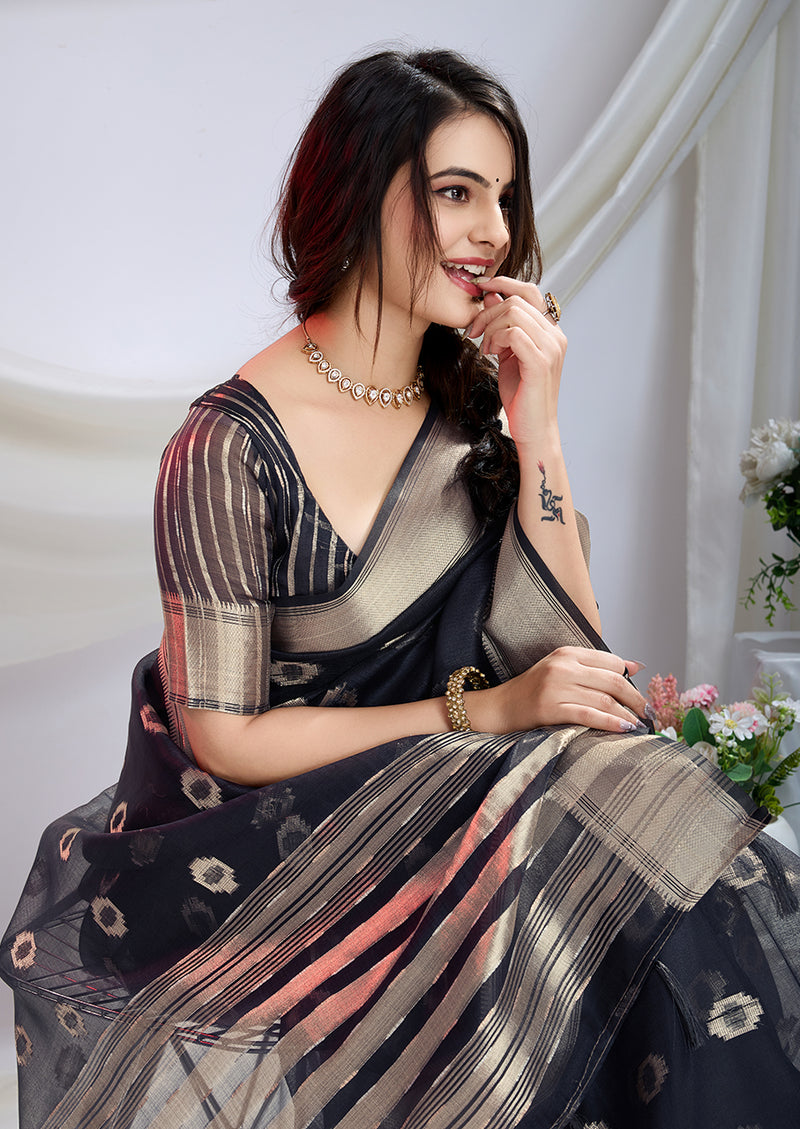 Woven Design Zari Silk Blend Saree