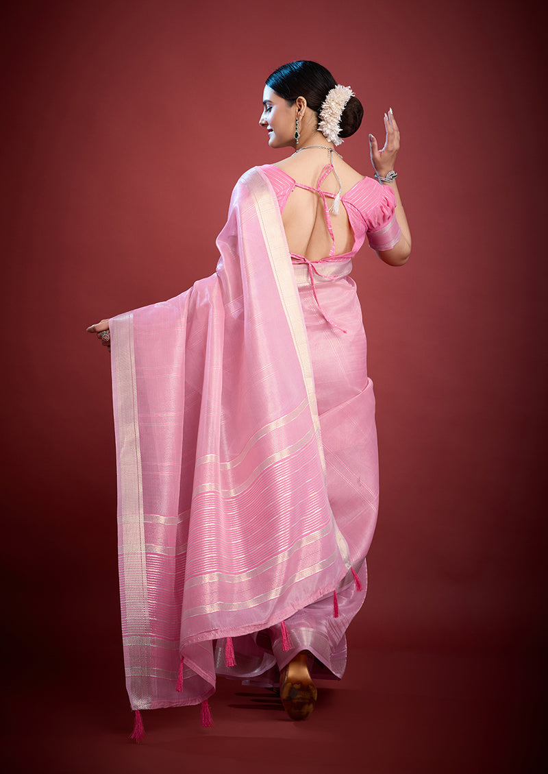 Woven Design Zari Organza Saree