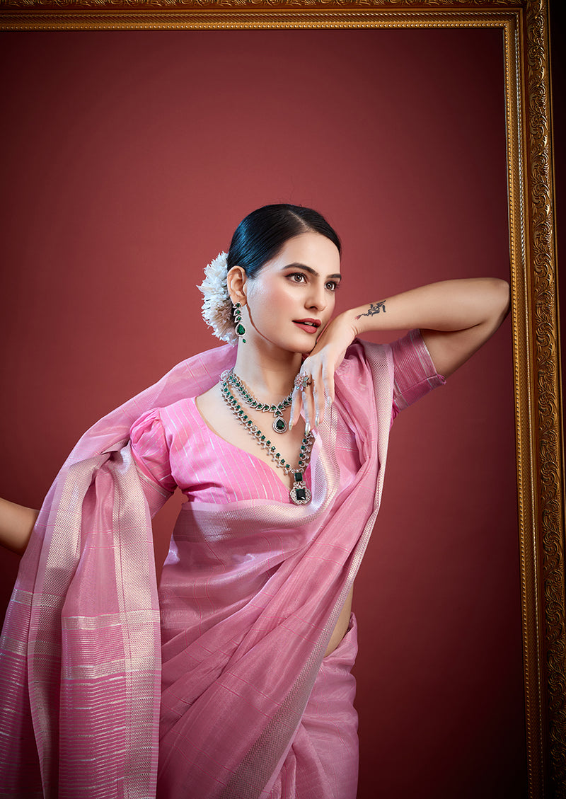 Woven Design Zari Organza Saree