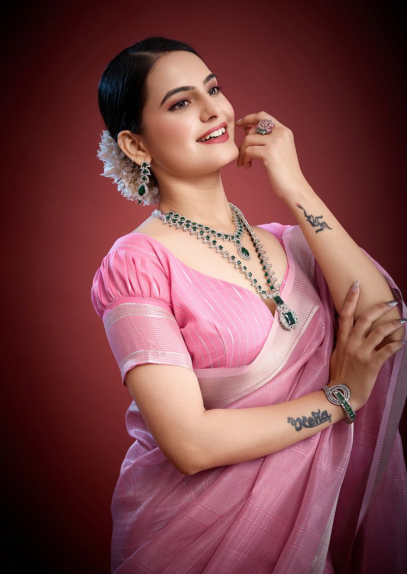 Woven Design Zari Organza Saree