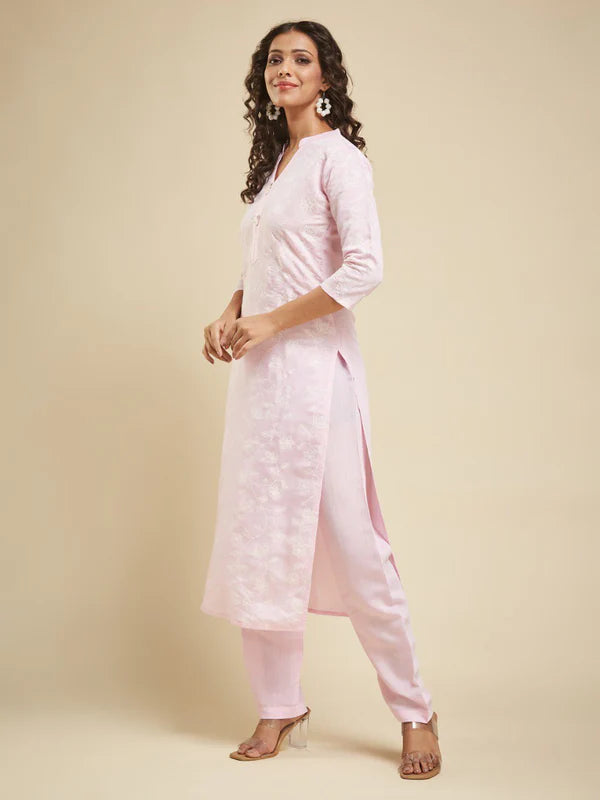 Elegant Viscose Chanderi Designer Kurta Suit Set