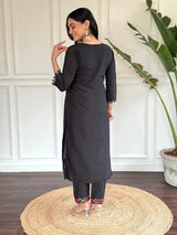 Designer Viscose Chanderi Kurta Suit Set with Premium Embroidery