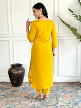 Designer Viscose Chanderi Kurta Suit Set with Premium Embroidery
