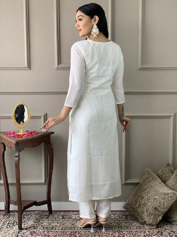 Designer Viscose Chanderi Kurta Suit Set with Premium Embroidery
