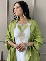 Designer Viscose Chanderi Kurta Suit Set with Premium Embroidery