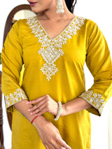 Designer Viscose Chanderi Kurta Suit Set with Premium Embroidery