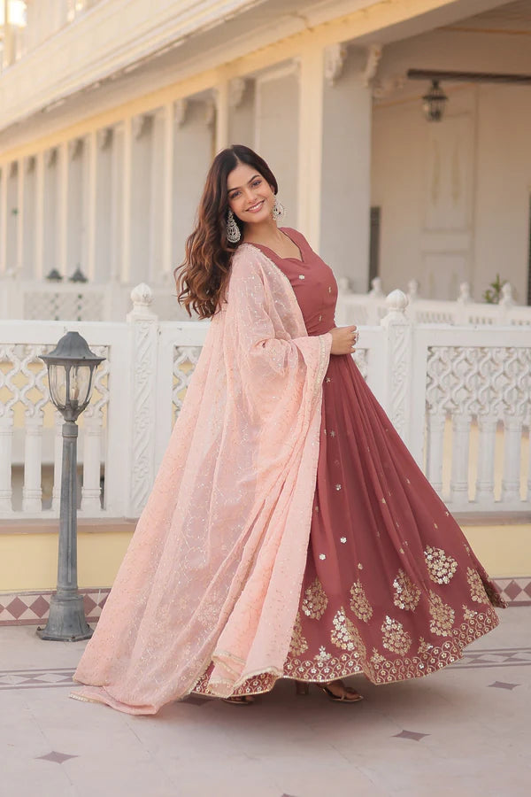 Premium Designer Readymade Gown with Dupatta