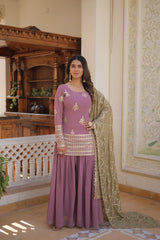 Premium Designer Readymade Kurti-Plazzo-Dupatta Set