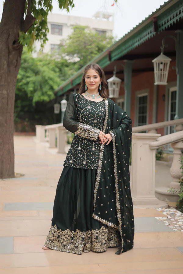 Premium designer Kurti-Plazzo-Dupatta set