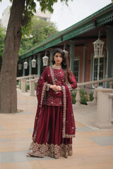 Premium designer Kurti-Plazzo-Dupatta set