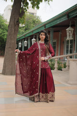 Premium designer Kurti-Plazzo-Dupatta set