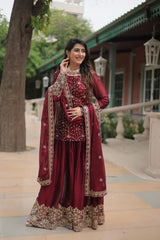 Premium designer Kurti-Plazzo-Dupatta set