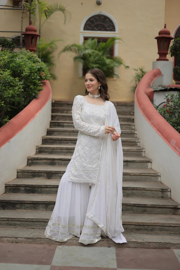 Premium Designer Kurti-Sharara-Dupatta Collection