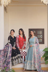 Elegant Designer Gown with Dupatta