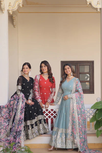 Elegant Designer Gown with Dupatta