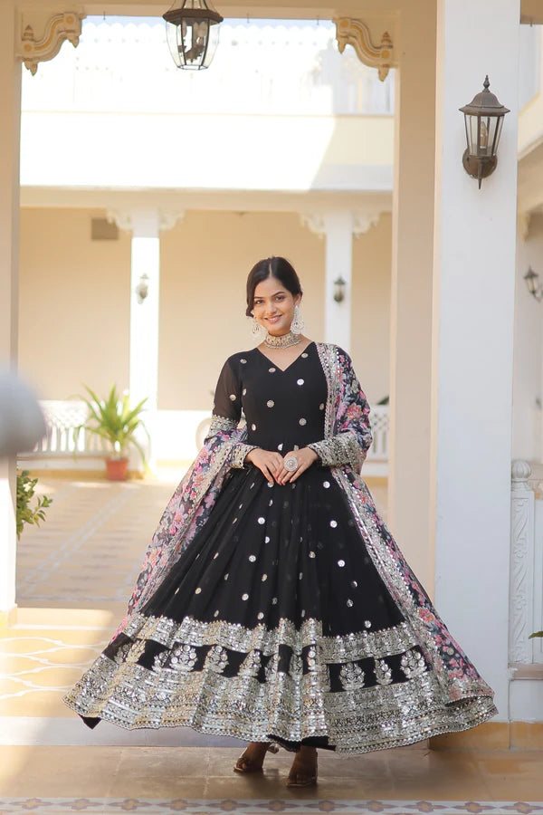 Elegant Designer Gown with Dupatta