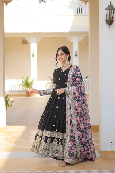 Elegant Designer Gown with Dupatta