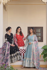 Elegant Designer Gown with Dupatta