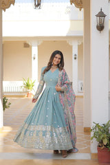Elegant Designer Gown with Dupatta