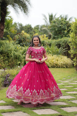 Designer Faux Blooming Gown with Zari Sequins Embroidery