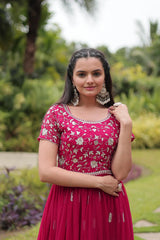 Designer Faux Blooming Gown with Zari Sequins Embroidery