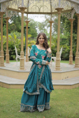 Chinnon Designer Kurti Set with Sequins & Thread Embroidery