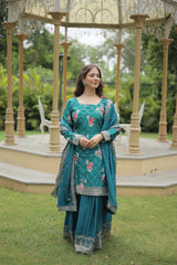 Chinnon Designer Kurti Set with Sequins & Thread Embroidery