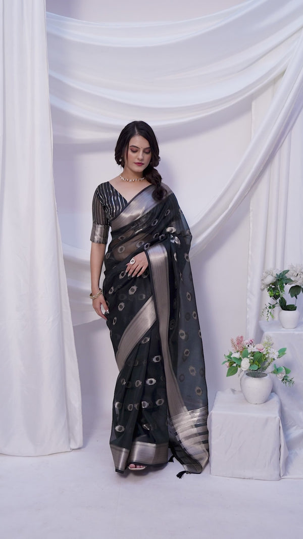 Woven Design Zari Silk Blend Saree