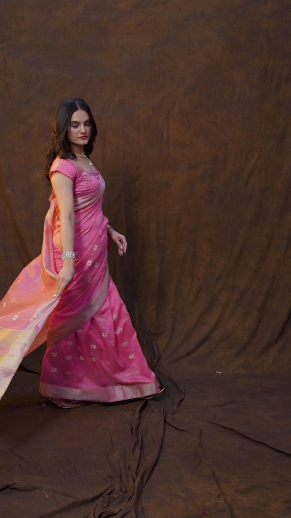 Luxury Lilac Lavender Saree with Silver Zari Work