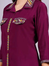 Ava Fuschia Pink Printed Rayon Co-ord Set for Women